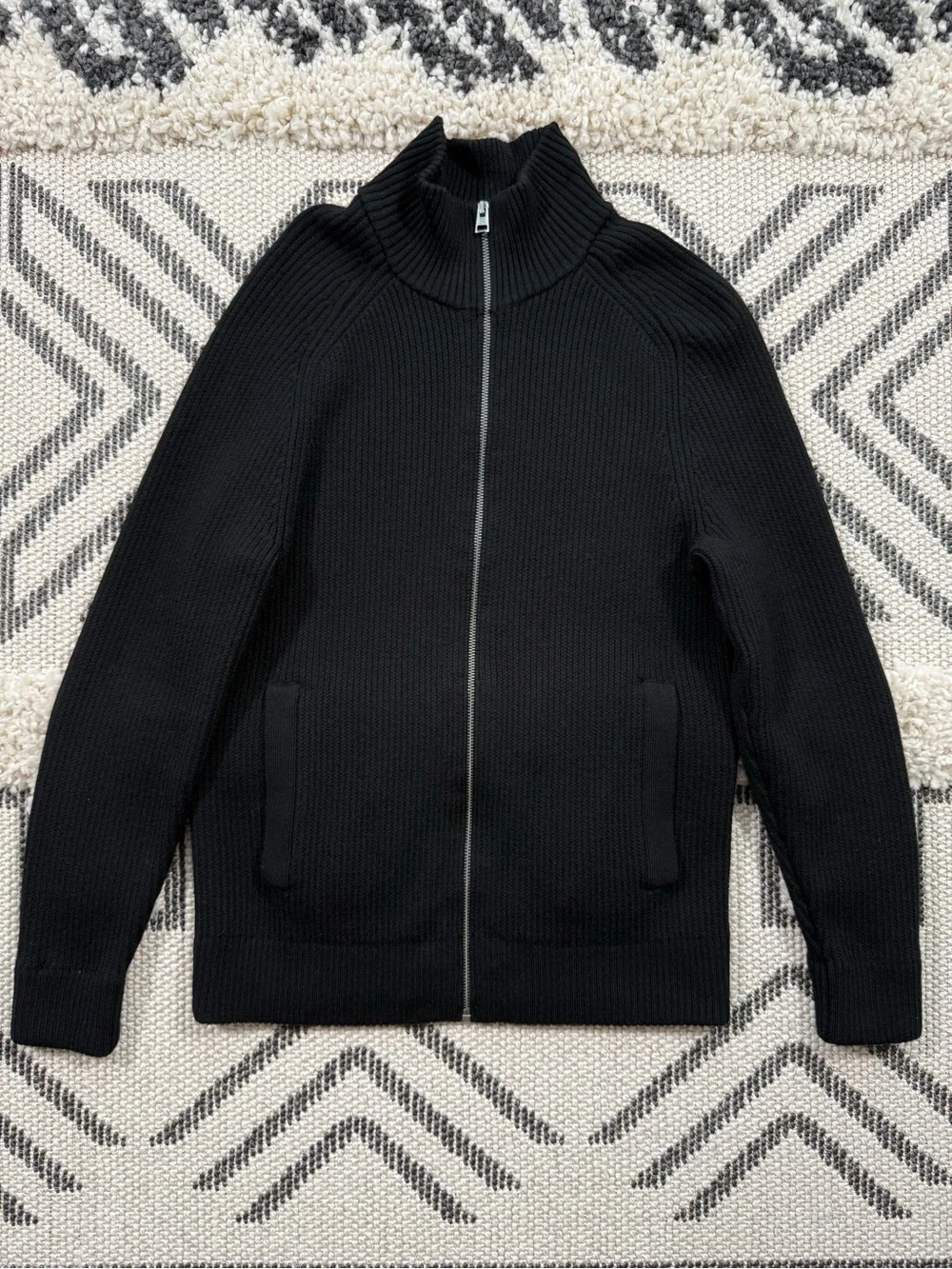 Men’s Banana Republic Black Sante Merino Sweater Jacket Size M